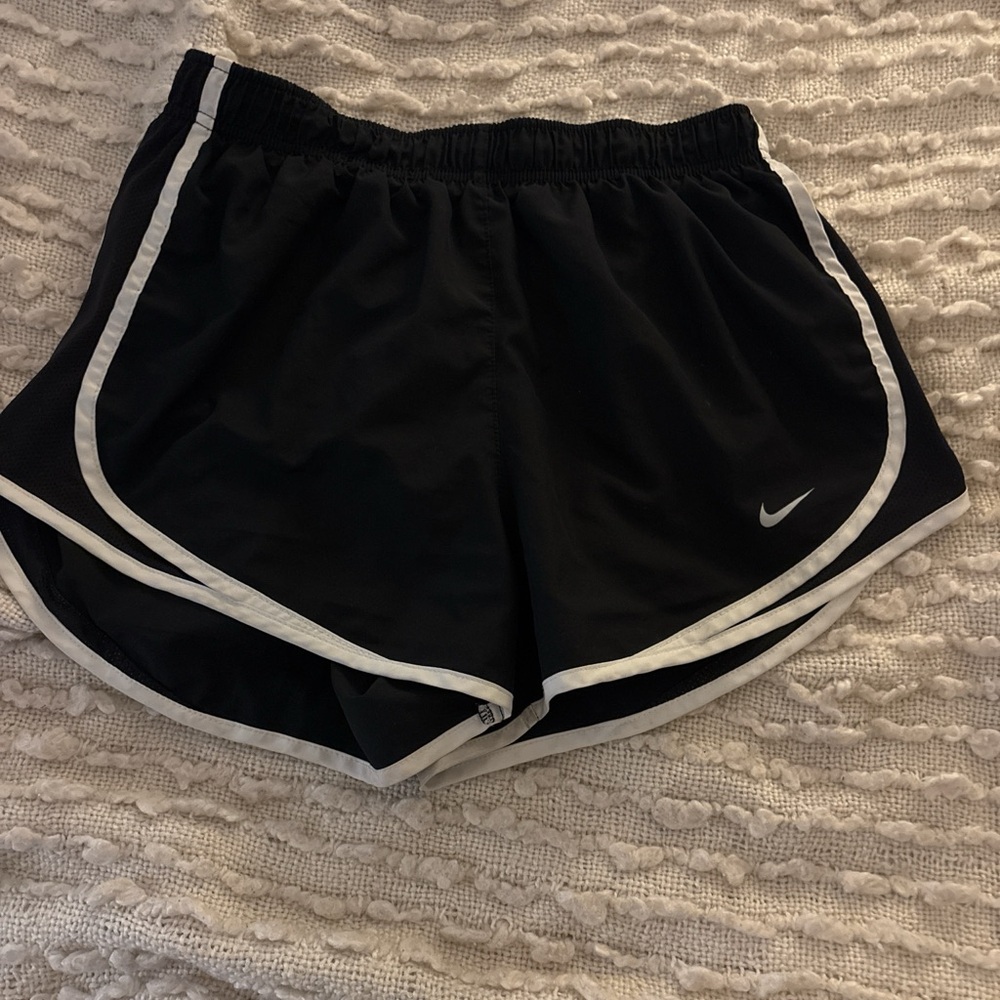 Nike Women's Black and White Athletic Shorts